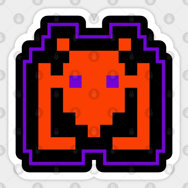 Orange Alien Gaming 8 Bit Cute Sticker by ArsenBills